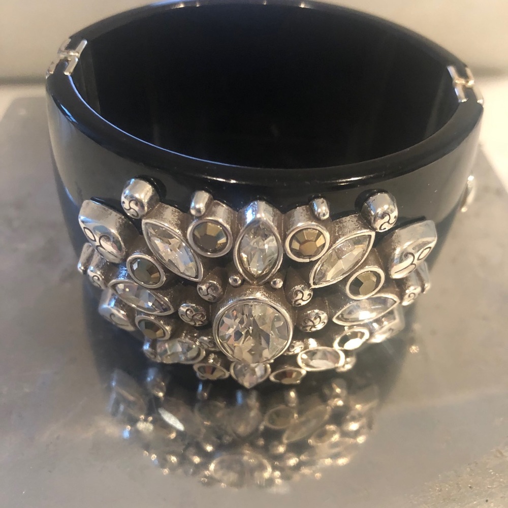 Black jeweled cuff bracelet